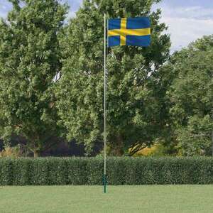 vidaXL alumínium svéd zászló és rúd 6, 23 m kép