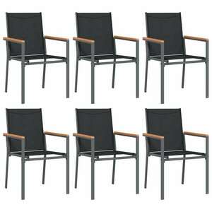6 db fekete textilén és acél kerti szék 55x61, 5x90 cm kép