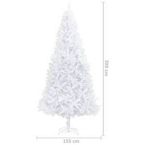 vidaXL fehér műkarácsonyfa LED-ekkel és gömbökkel 300 cm kép