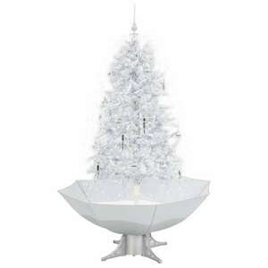 Fehér havazó karácsonyfa ernyő alakú talppal 170 cm kép