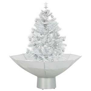 Fehér havazó karácsonyfa ernyő alakú talppal 75 cm kép
