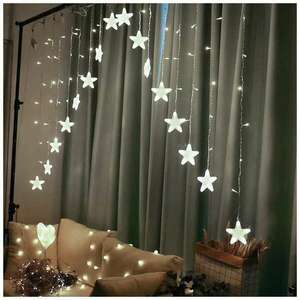 Csillagfények, karácsonyi fények, függöny 4m 136 LED kép