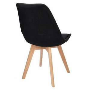 Skandináv stílusú szék, szövet, fa, fekete, 49x55x82 cm kép