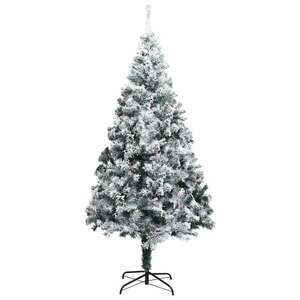 vidaXL zöld műkarácsonyfa LED-fényekkel és gömbszettel 210 cm kép