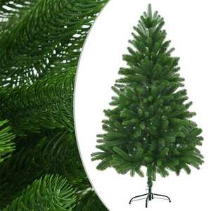 vidaXL zöld fél műkarácsonyfa LED fényekkel és gömbszettel 210 cm kép