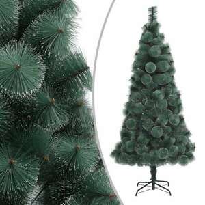 Zöld pvc és pe műkarácsonyfa led-ekkel és gömbszettel 150 cm kép