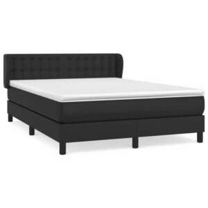 Fekete műbőr rugós ágy matraccal 140 x 190 cm kép