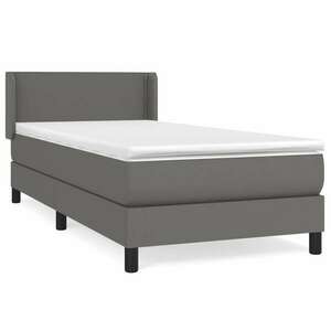 Szürke műbőr rugós ágy matraccal 90x190 cm kép