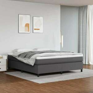 Szürke műbőr rugós ágy matraccal 160 x 200 cm kép
