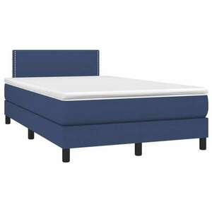 Kék szövet rugós ágy matraccal 120 x 200 cm kép