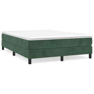 Sötétzöld bársony rugós ágy matraccal 140x190 cm kép