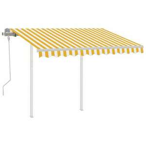 Sárga és fehér kézzel kihúzható napellenző póznákkal 3, 5x2, 5 m kép