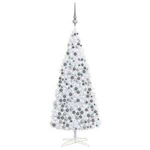 vidaXL fehér megvilágított műkarácsonyfa gömb szettel LED-del 400 cm kép