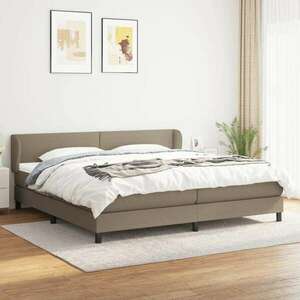 vidaXL tópszínű szövet rugós ágy matraccal 200 x 200 cm kép