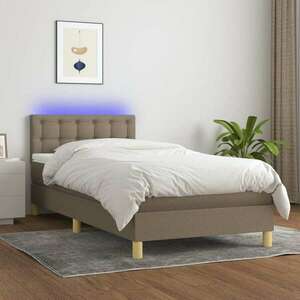 vidaXL tópszínű szövet rugós és LED-es ágy matraccal 80 x 200 cm kép
