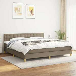 vidaXL tópszínű szövet rugós ágy matraccal 200 x 200 cm kép