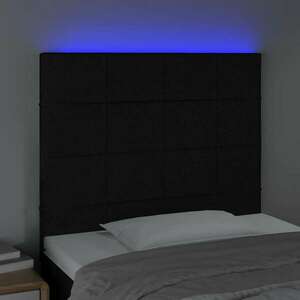 Fekete szövet led-es fejtámla 80x5x118/128 cm kép