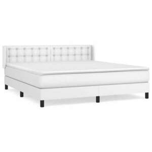 Fehér műbőr rugós ágy matraccal 180 x 200 cm kép