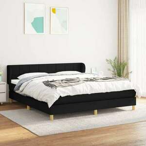 Fekete szövet rugós ágy matraccal 180 x 200 cm kép