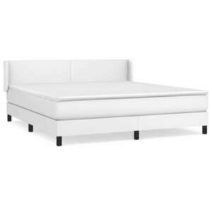 Fehér műbőr rugós ágy matraccal 180 x 200 cm kép