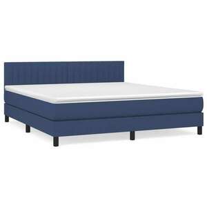 Kék szövet rugós ágy matraccal 180 x 200 cm kép