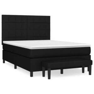 Fekete szövet rugós ágy matraccal 140 x 190 cm kép