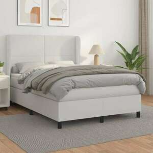 vidaXL fehér műbőr rugós ágy matraccal 140 x 200 cm kép