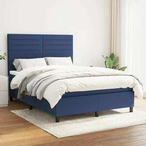 vidaXL kék szövet rugós ágy matraccal 140 x 190 cm kép