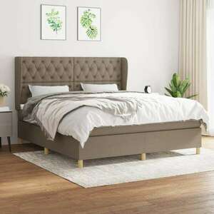 vidaXL tópszínű szövet rugós ágy matraccal 160 x 200 cm kép