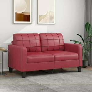 2 személyes bordó színű műbőr kanapé 140 cm kép