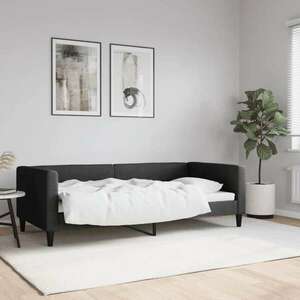 Fekete szövet kanapéágy 90 x 190 cm kép