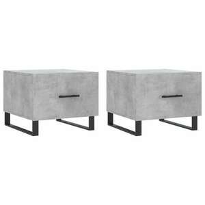 2 db betonszürke szerelt fa dohányzóasztal 50 x 50 x 40 cm kép