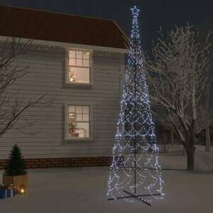 Kúp alakú karácsonyfa 3000 hideg fehér led-del 230 x 800 cm kép