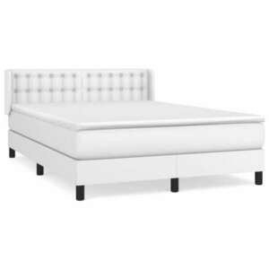 Fehér műbőr rugós ágy matraccal 140x190 cm kép