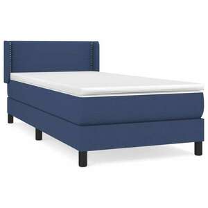 Kék szövet rugós ágy matraccal 90 x 190 cm kép
