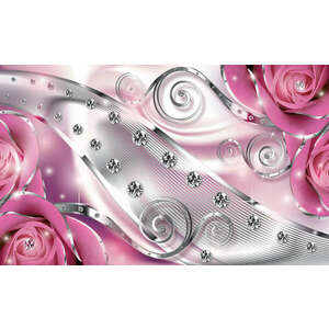 Fotótapéta rózsaszín virágos gyémánt 3D XL kép