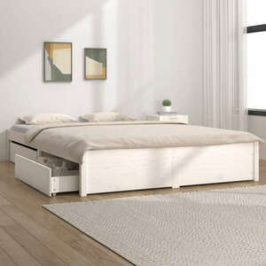 vidaXL fehér ágykeret fiókokkal 140 x 200 cm kép