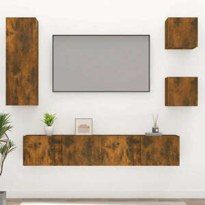 2 db füstös tölgy színű szerelt fa tv-szekrény 80 x 30 x 30 cm kép