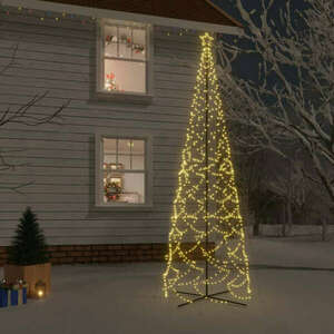 vidaXL kúp alakú karácsonyfa 1400 meleg fehér LED-del 160 x 500 cm kép