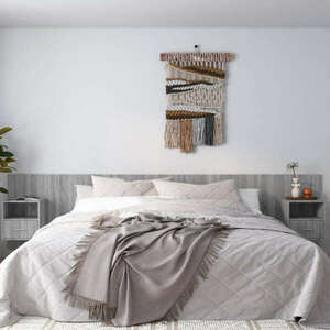 vidaXL szürke sonoma színű szerelt fa ágyfejtámla szekrényekkel kép