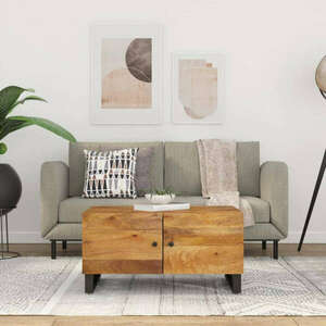 vidaXL tömör mangófa és szerelt fa dohányzóasztal 80 x 50 x 40 cm kép