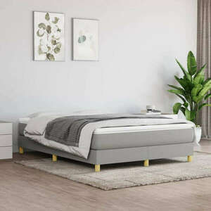 vidaXL világosszürke szövet rugós ágy matraccal 140 x 190 cm kép