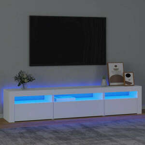 Fehér TV-szekrény LED-lámpákkal 195x35x40 cm kép