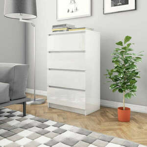 vidaXL magasfényű fehér szerelt fa tálalószekrény 60 x 35 x 98, 5 cm kép