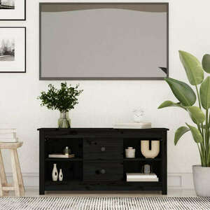 vidaXL fekete tömör fenyőfa TV-szekrény 103 x 36, 5 x 52 cm kép