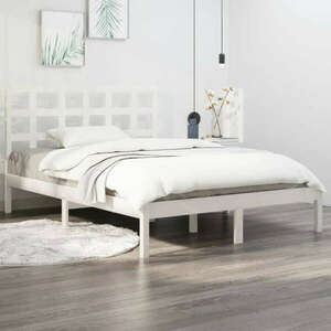 vidaXL fehér tömör fa ágykeret 200 x 200 cm kép