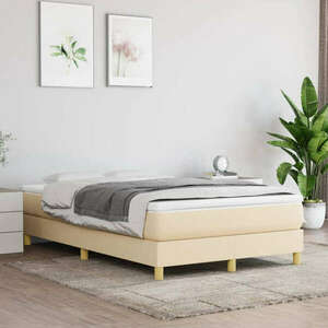vidaXL krémszínű szövet rugós ágy matraccal 120 x 200 cm kép