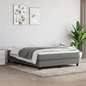 vidaXL sötétszürke szövet rugós ágy matraccal 140 x 190 cm kép