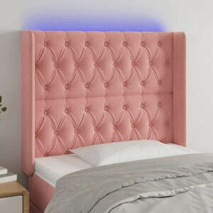 vidaXL rózsaszín bársony LED-es fejtámla 93x16x118/128 cm kép