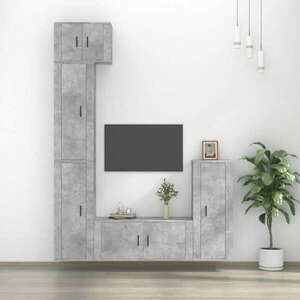 vidaXL 5 részes betonszürke szerelt fa TV-szekrényszett kép